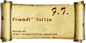 Frankó Tullia névjegykártya